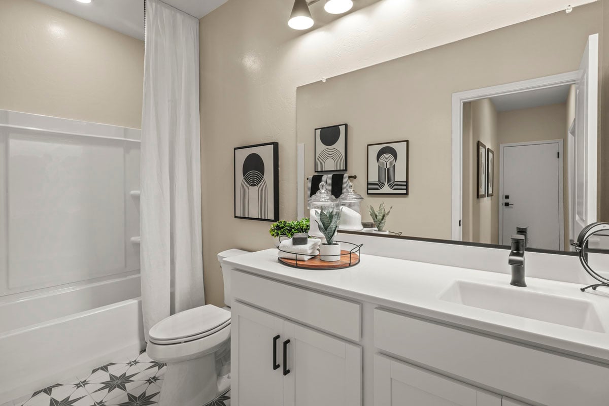 Optional extended vanity at bath 2