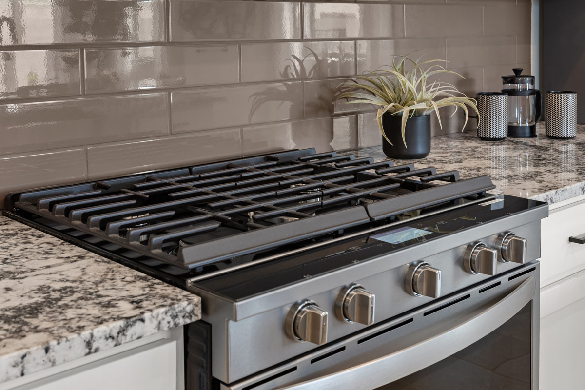 Stainless steel gas range