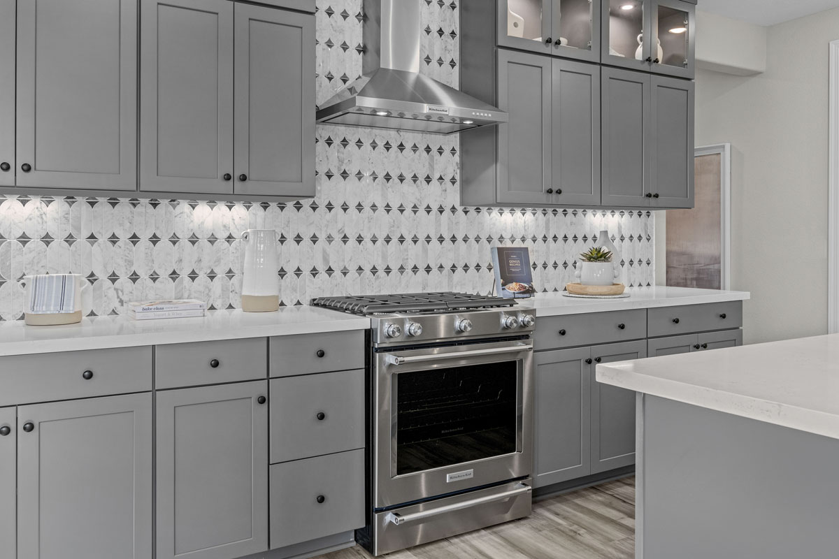 Stainless steel kitchen appliances