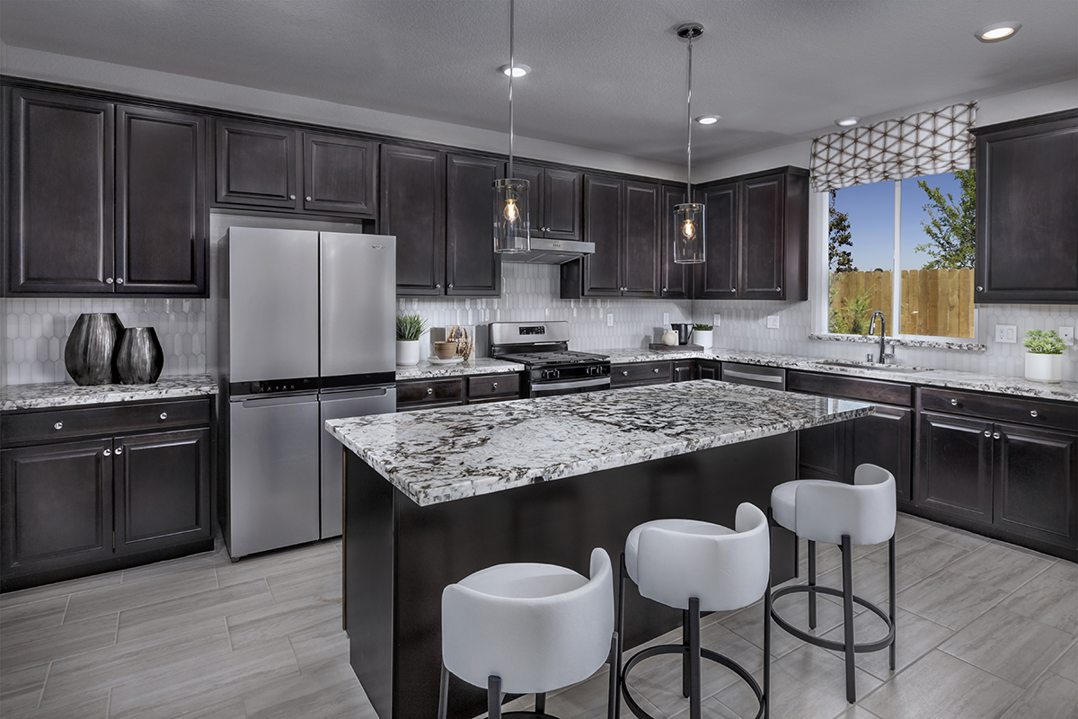 KB model home kitchen in Clovis, CA