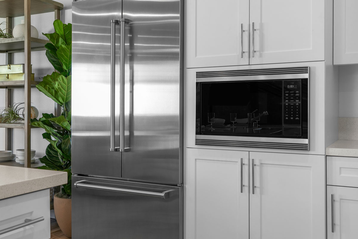 Stainless steel kitchen appliances