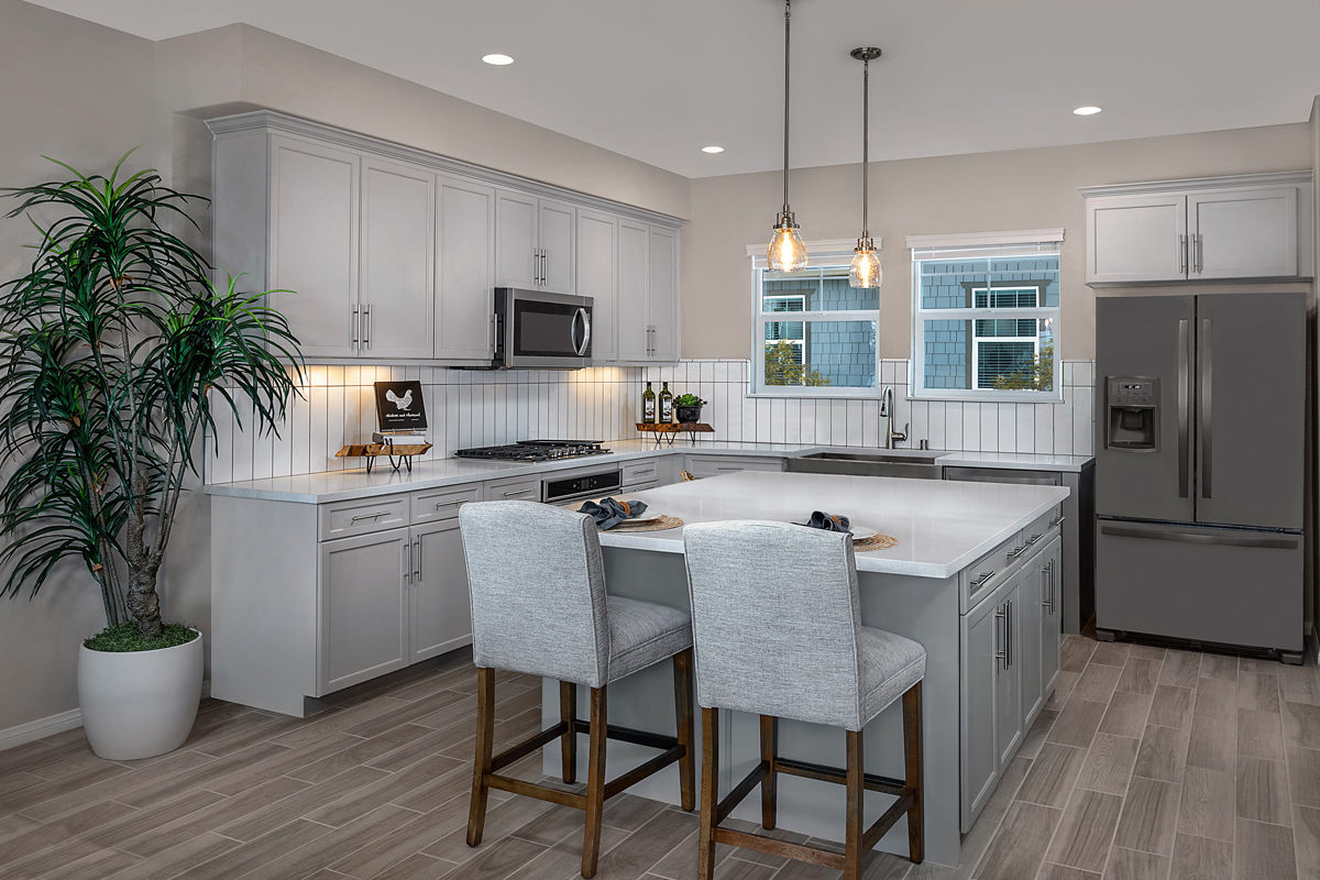 KB model home kitchen in Fillmore, CA