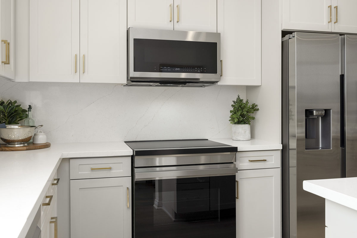 Stainless steel kitchen appliances