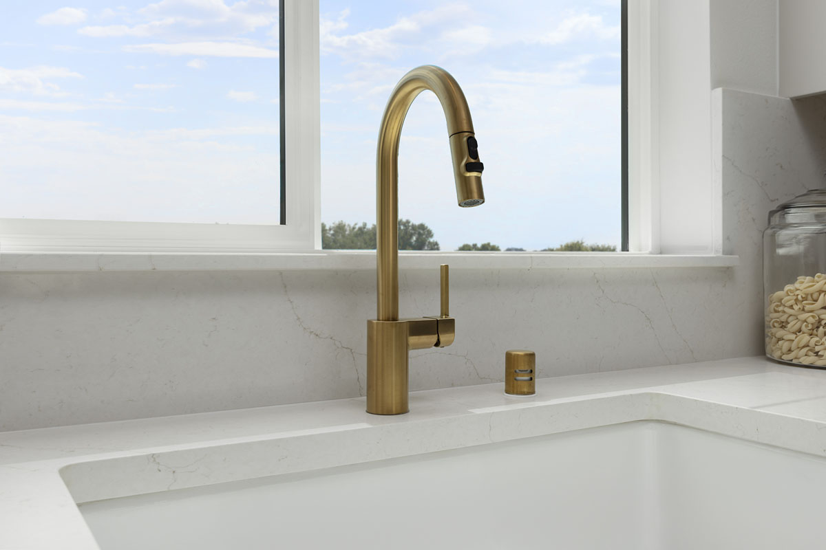 Optional brushed gold kitchen faucet