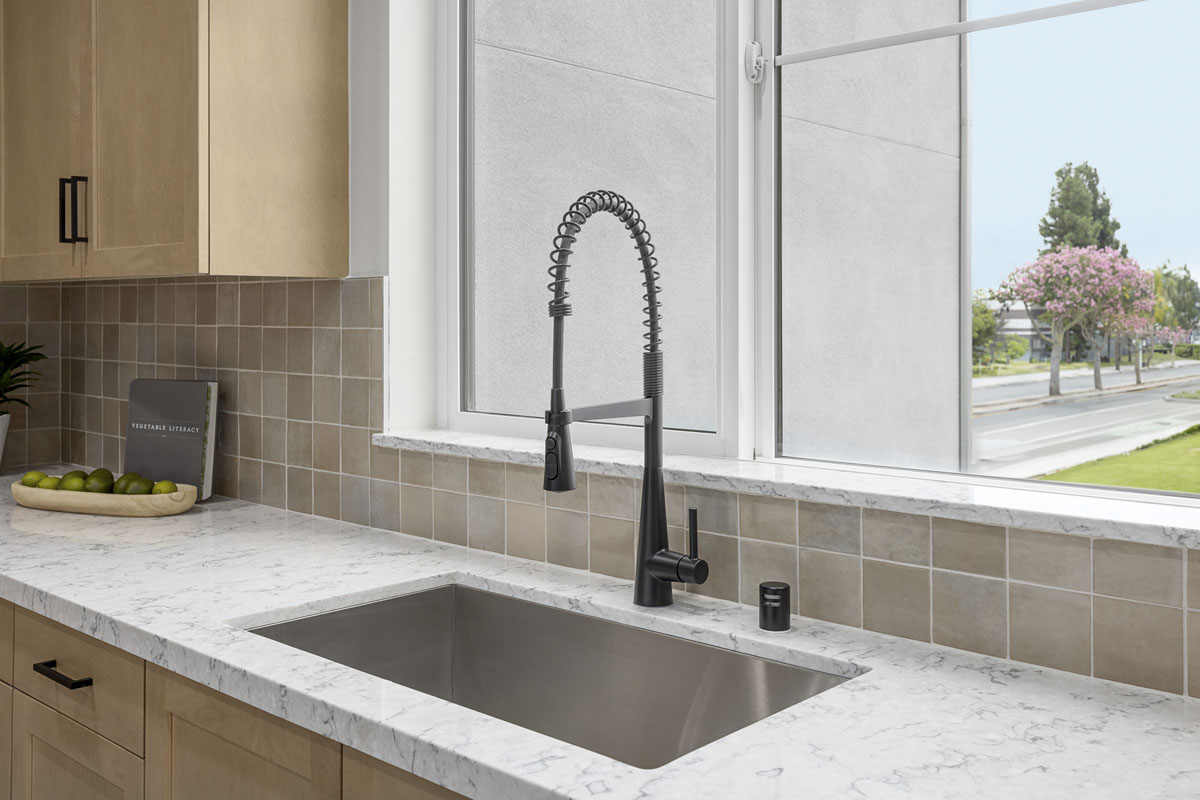 Optional matte black kitchen faucet
