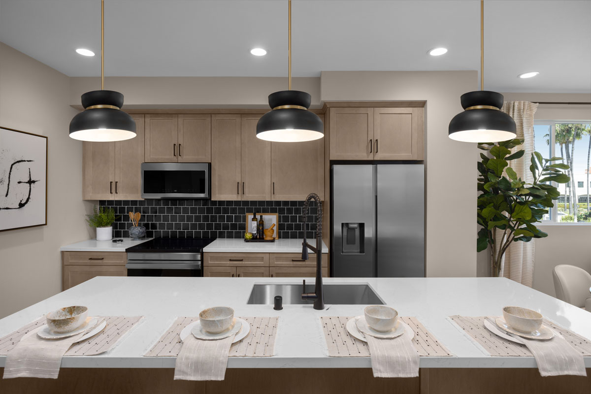 Optional pendant lighting over island 