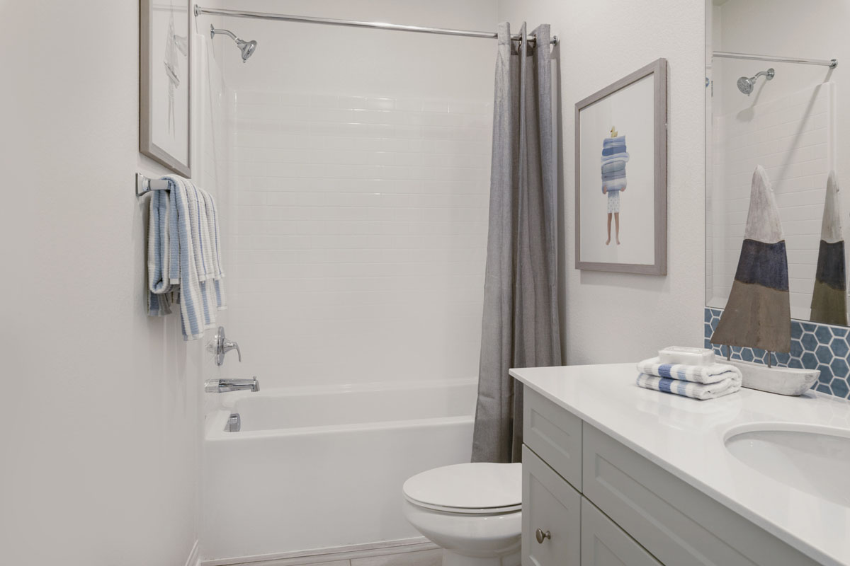 Tub and shower at secondary bath