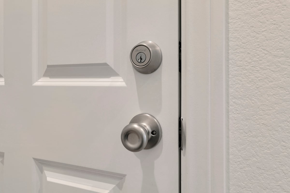 Satin nickel interior door hardware