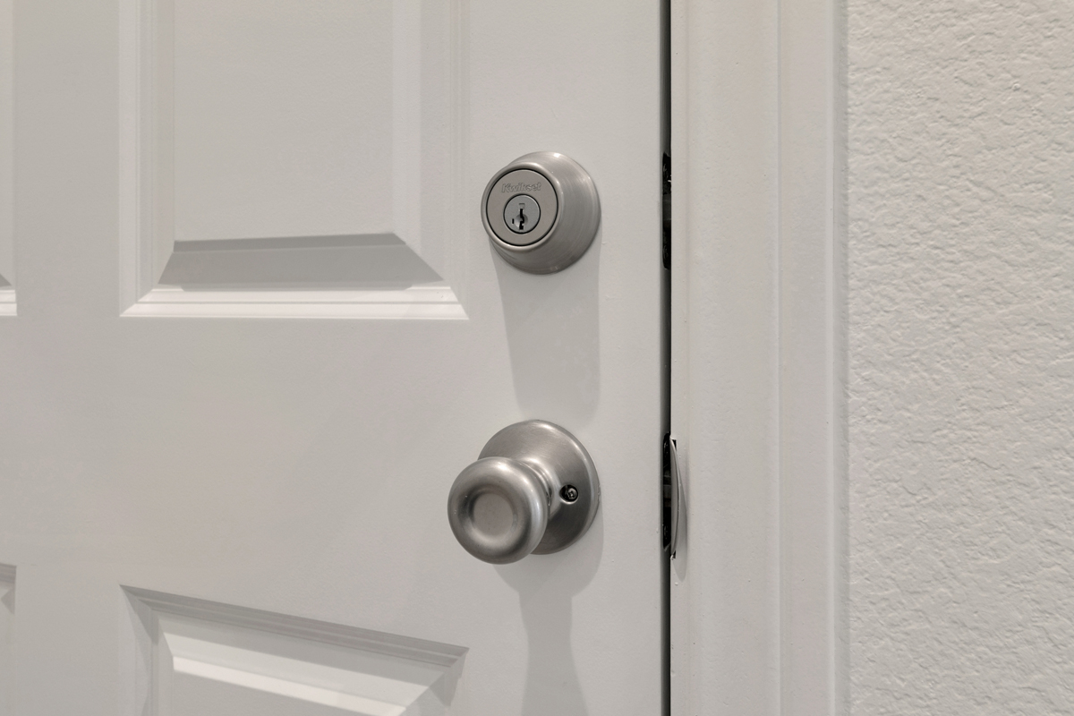 Satin nickel interior door hardware with Microban technology