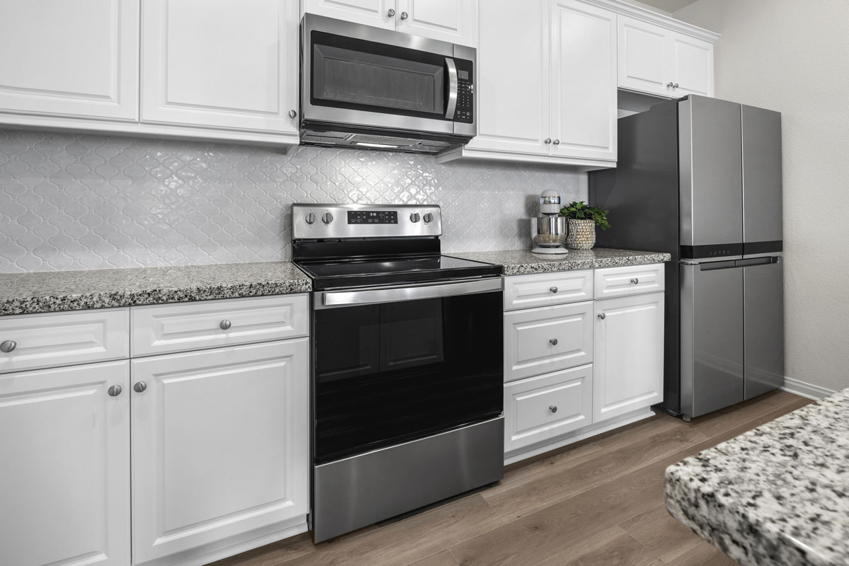 Stainless-steel kitchen appliances