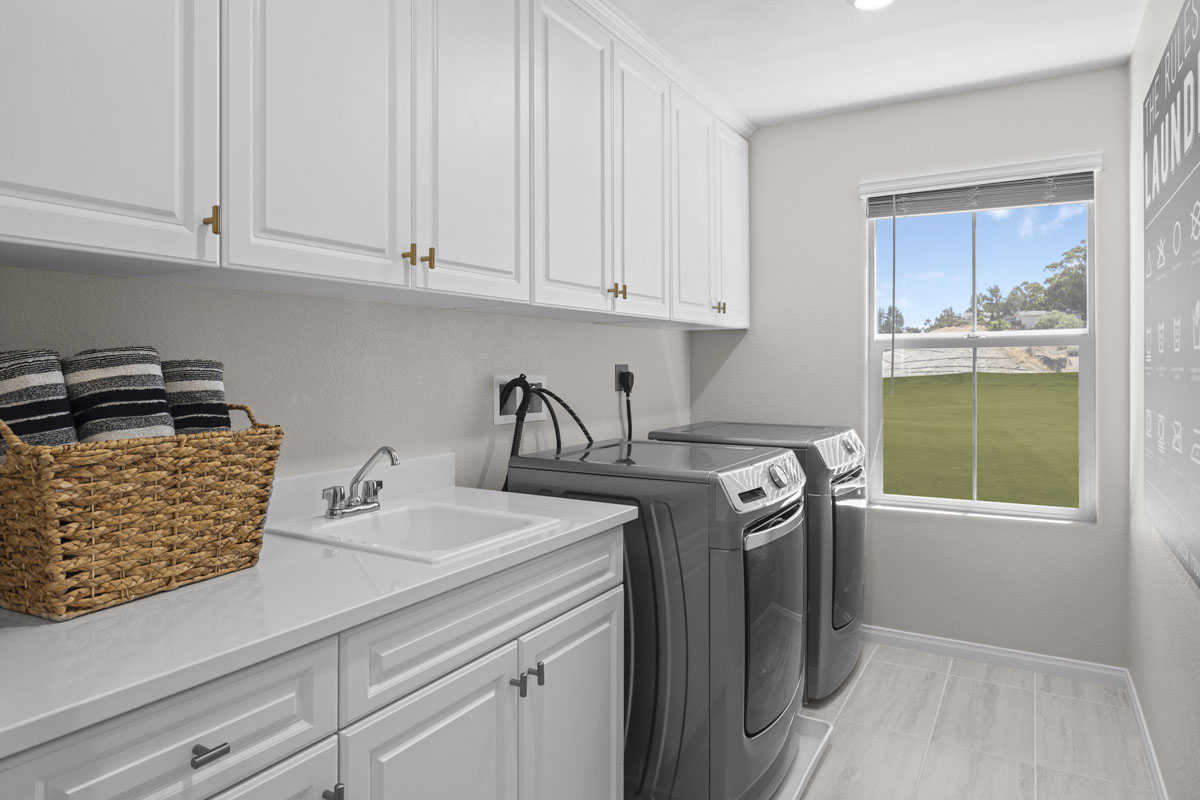 Optional laundry sink and cabinets