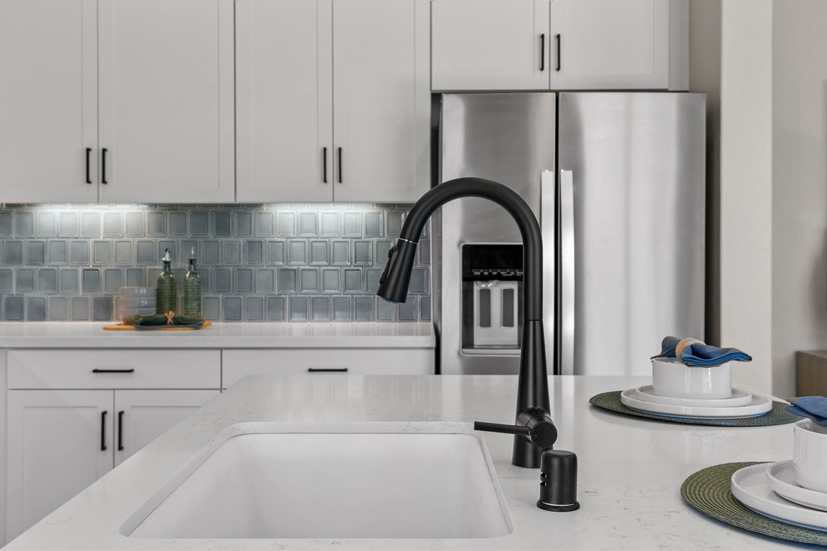 Optional matte black kitchen faucet