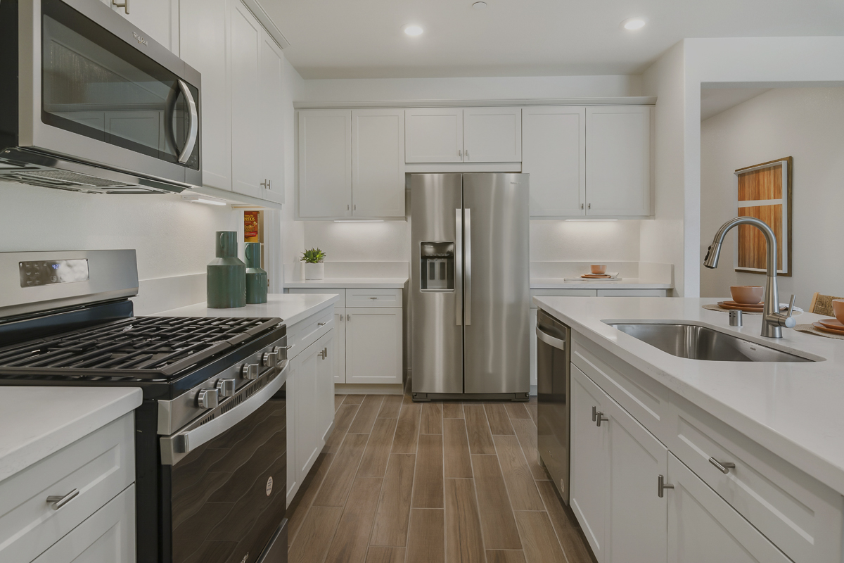 Included stainless-steel appliances