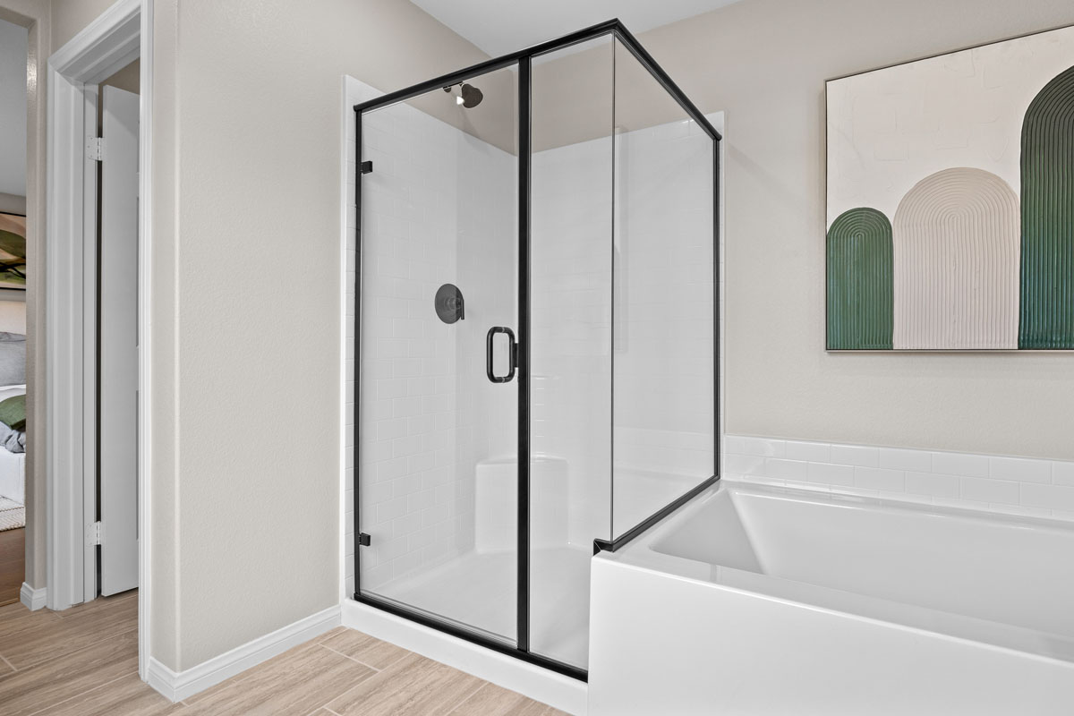 Optional tub and separate shower at primary bath