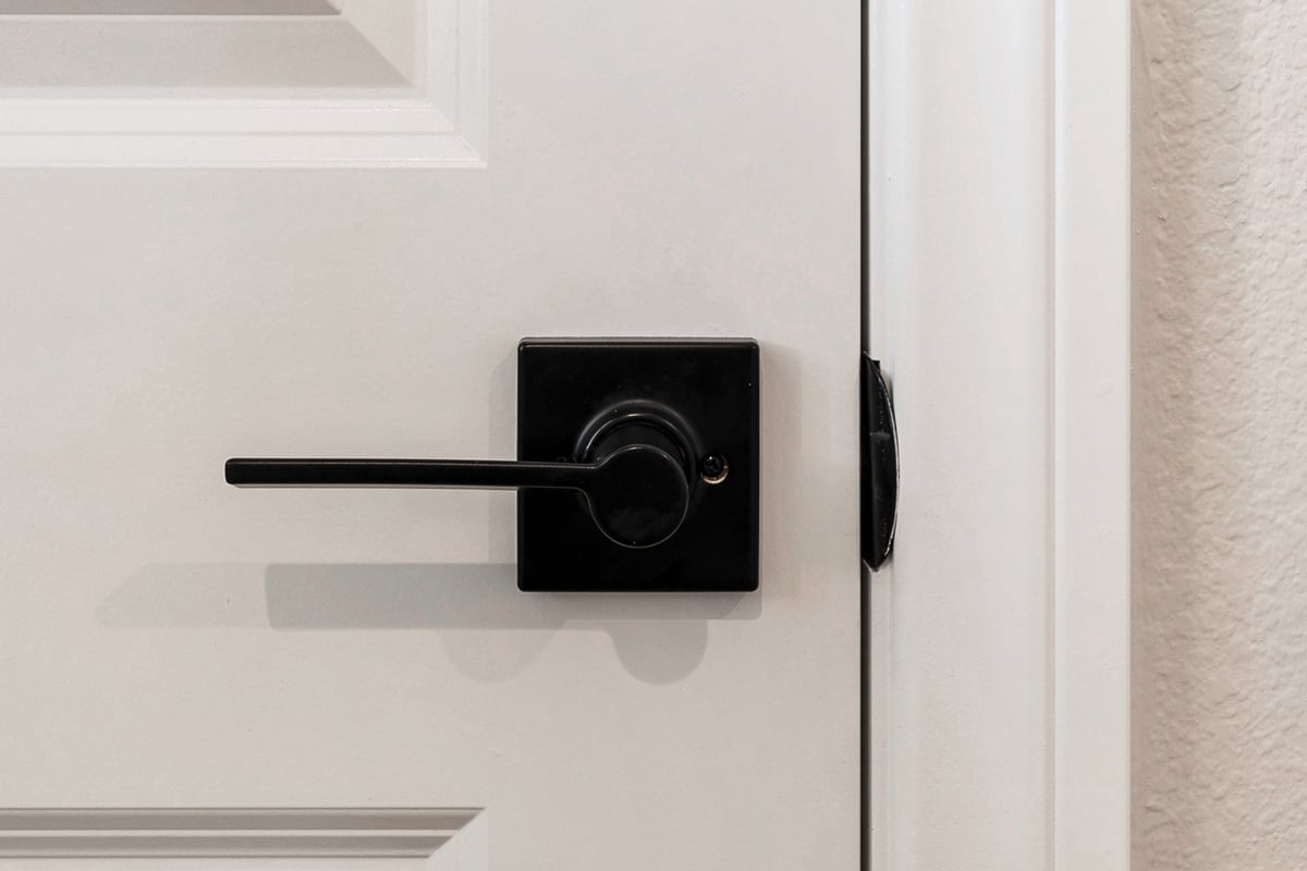 Optional matte black lever interior door hardware