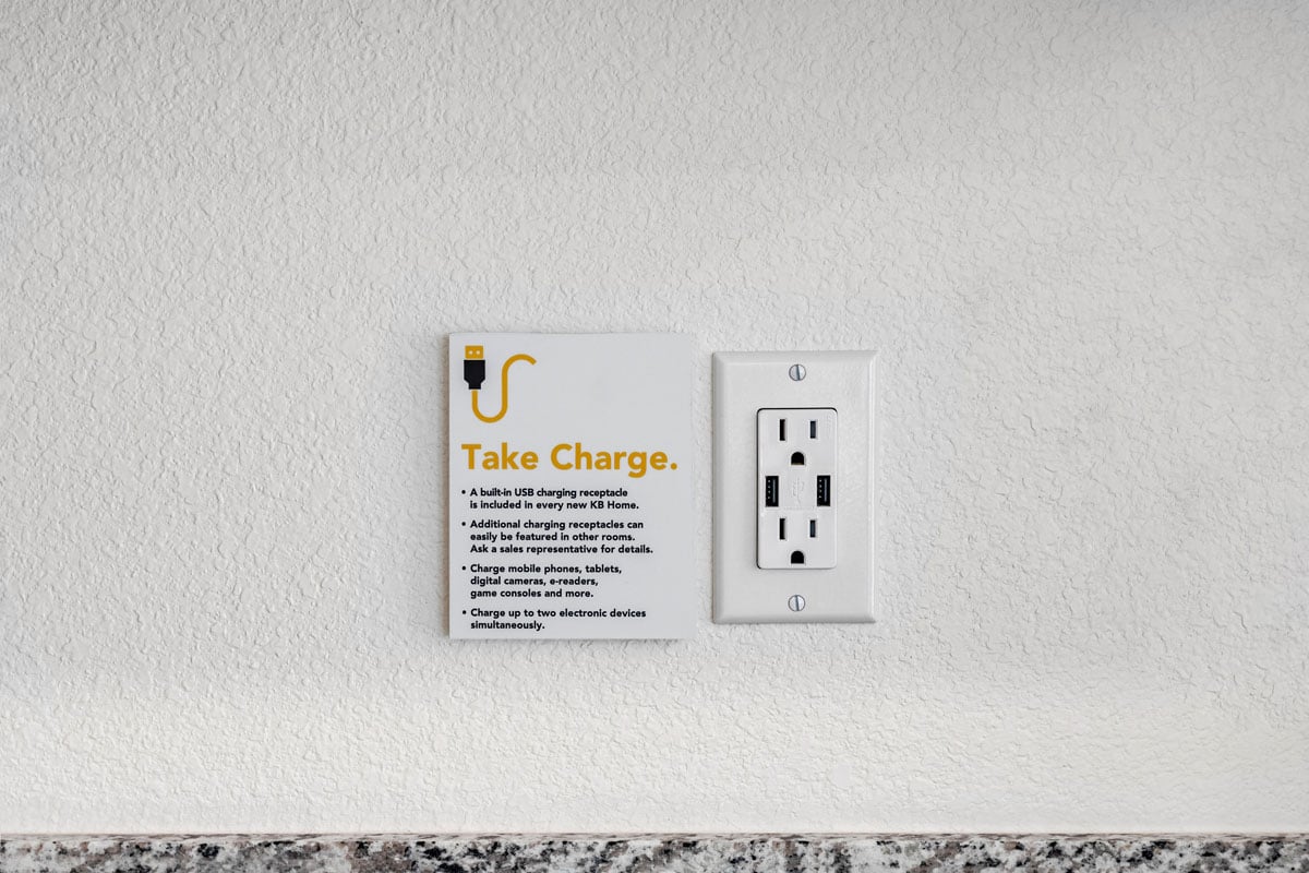 Kitchen USB charging receptacle