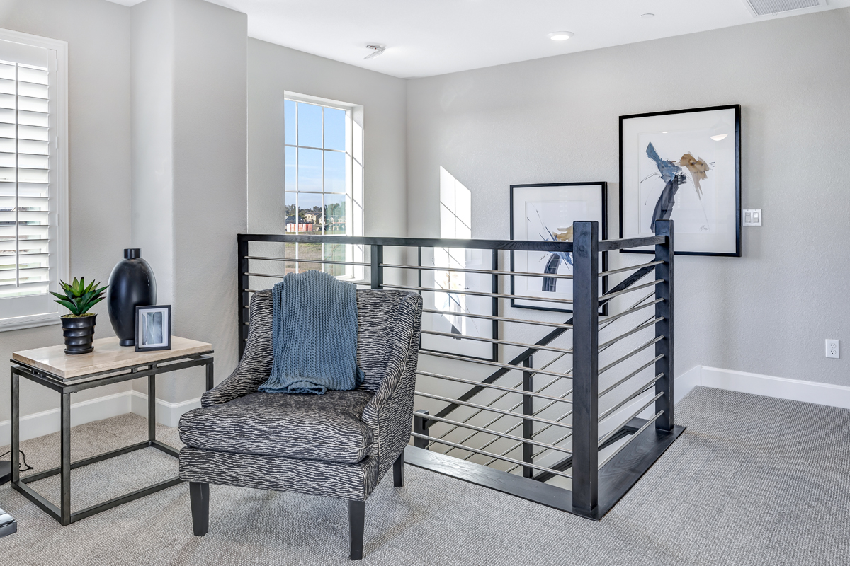 Loft with stair rail