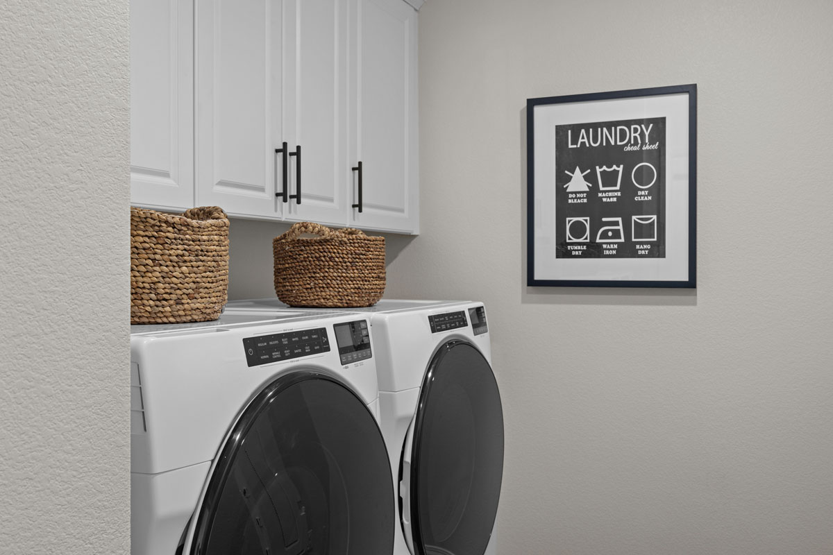 Optional laundry cabinets