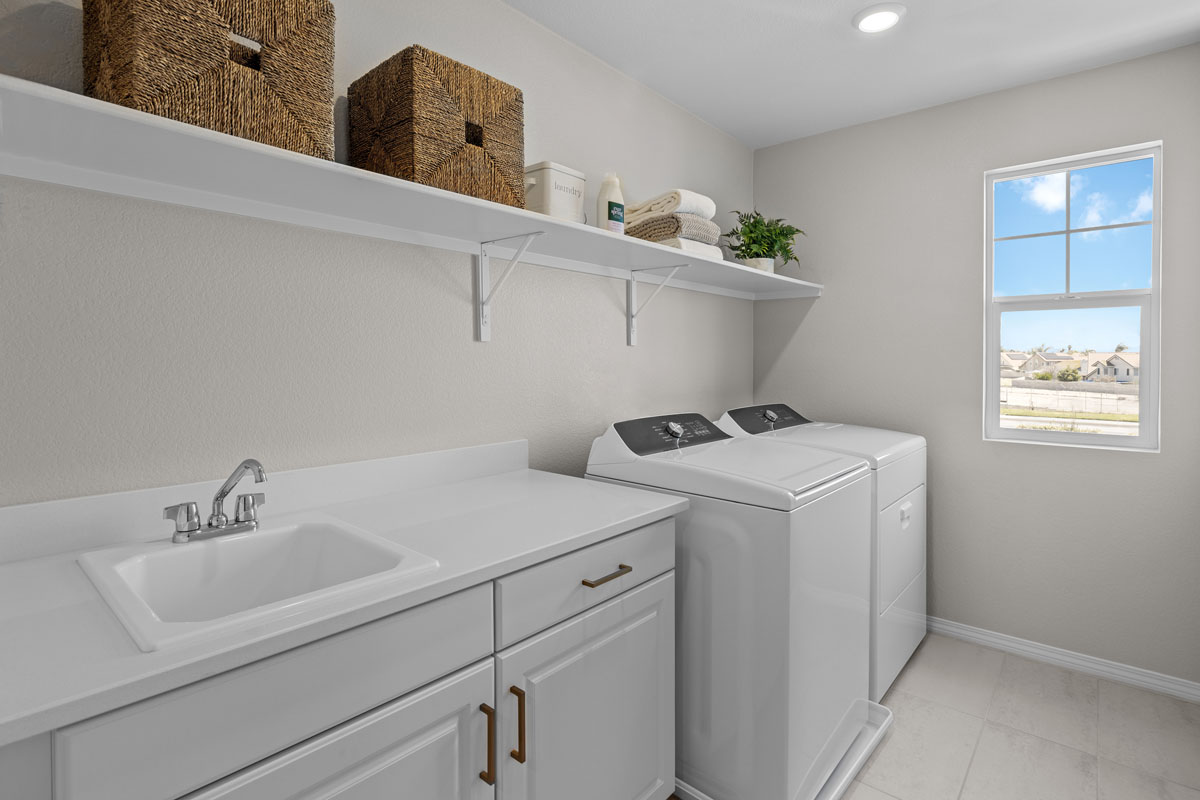 Optional laundry sink and cabinets