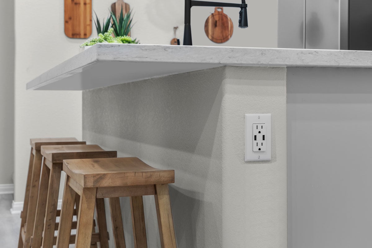 Kitchen USB charging receptacle