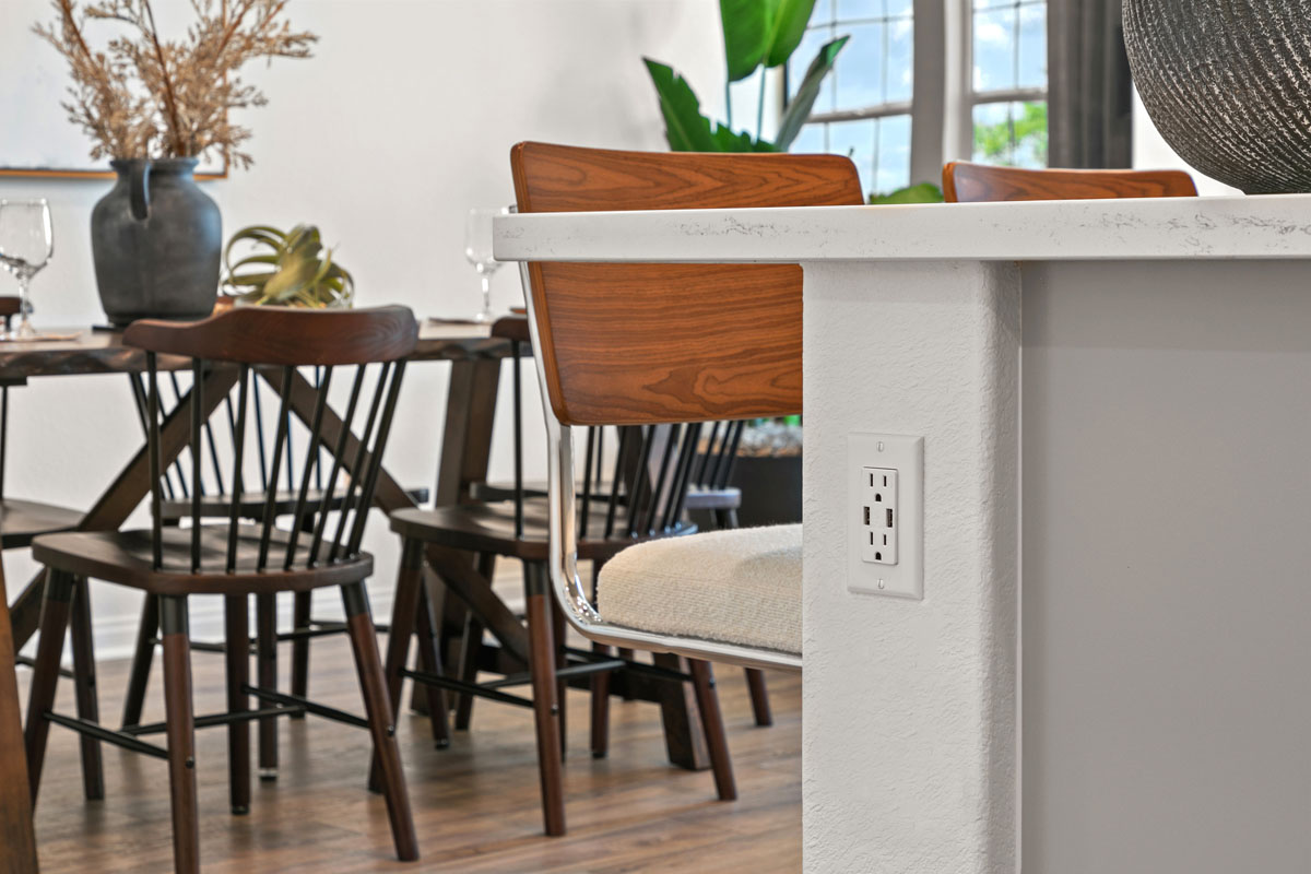 Kitchen USB charging receptacle