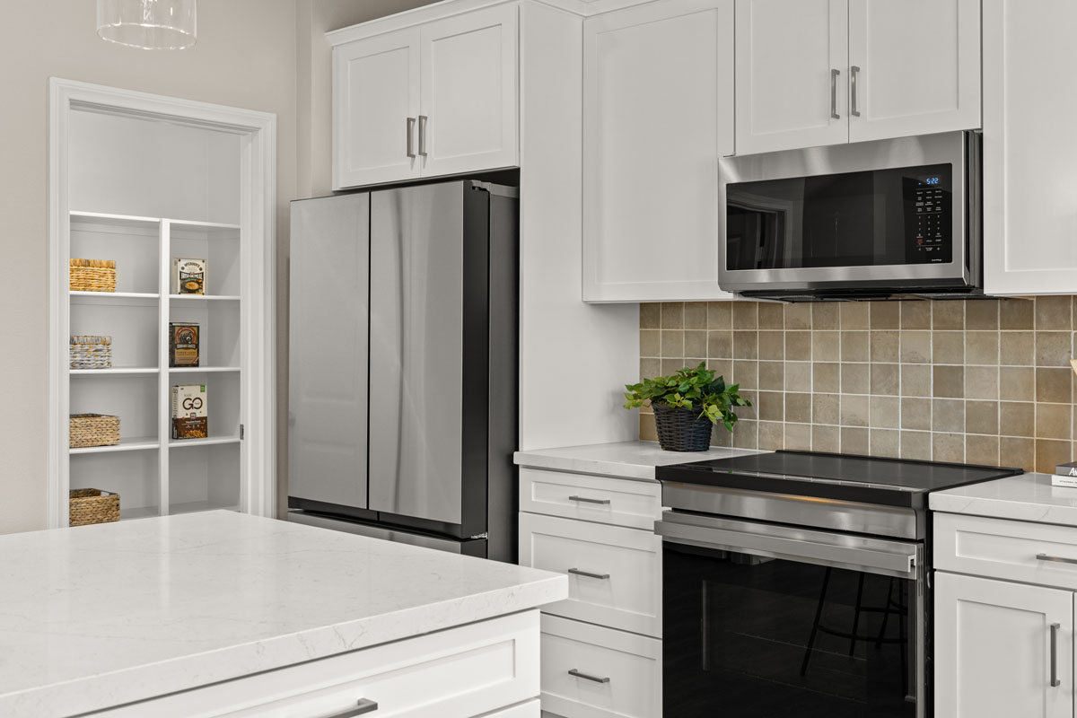 Stainless steel kitchen appliances