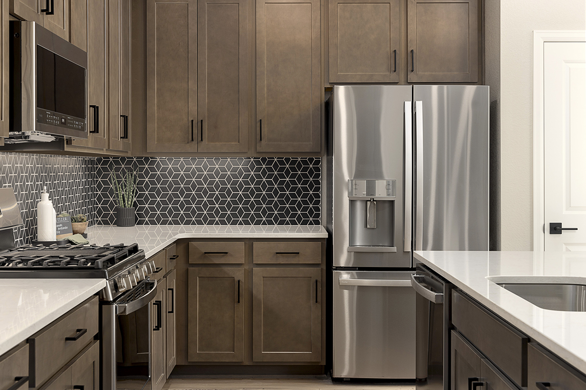 Full-height tile backsplash