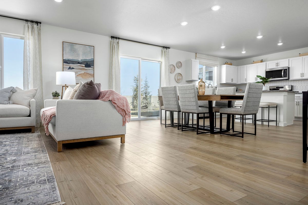 Luxury vinyl plank flooring at great room