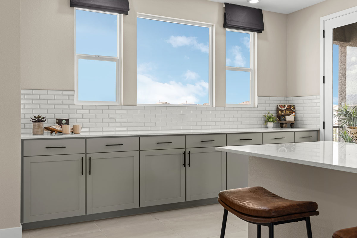 Shaker-style kitchen cabinets