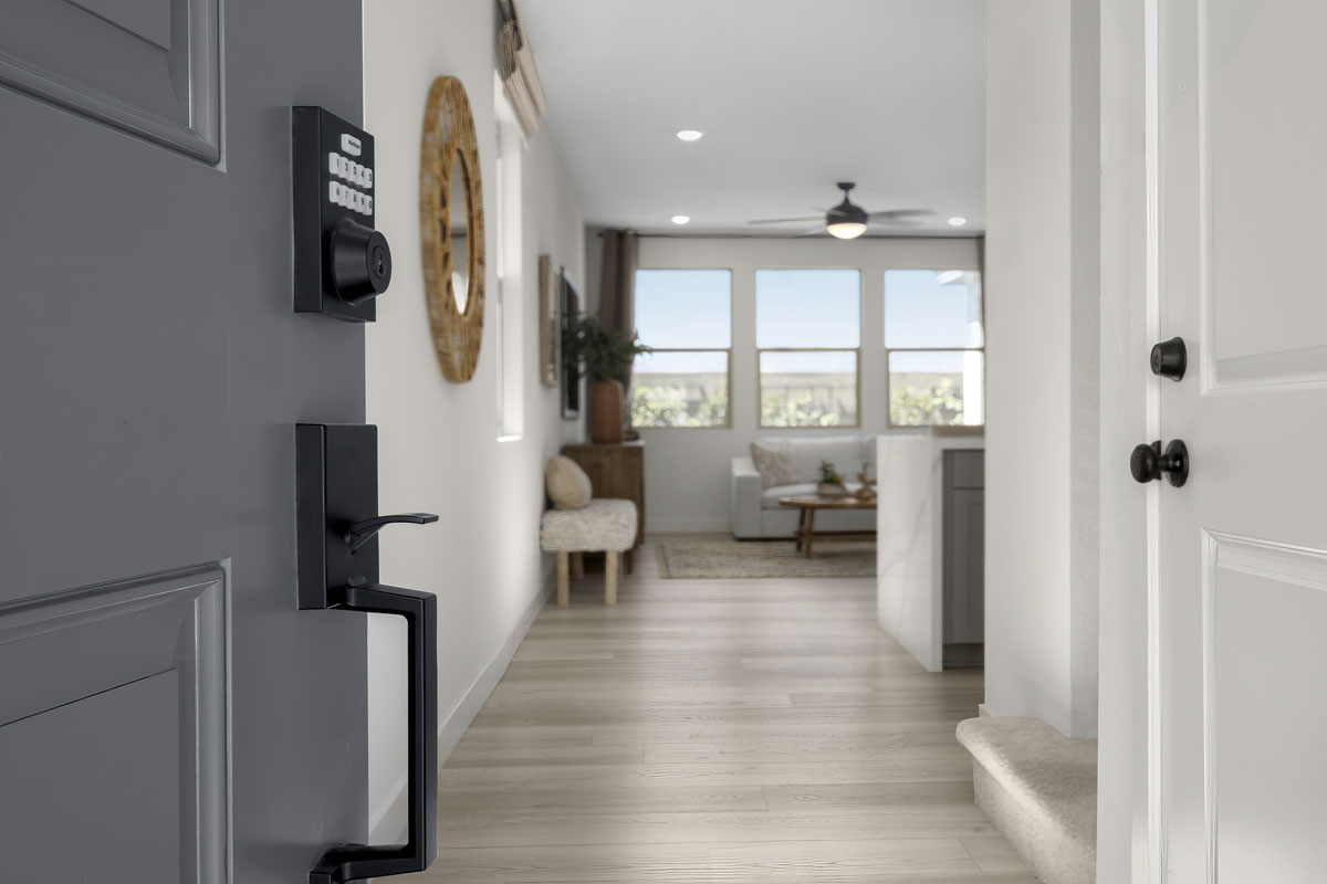 Secure entry door hardware