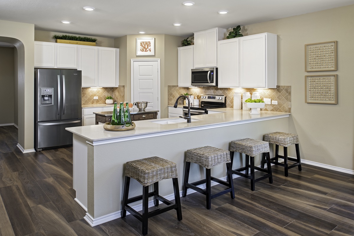 New Homes in Manor, TX - EastVillage - Classic Collection Plan 2089 Kitchen as modeled at Stagecoach Crossing