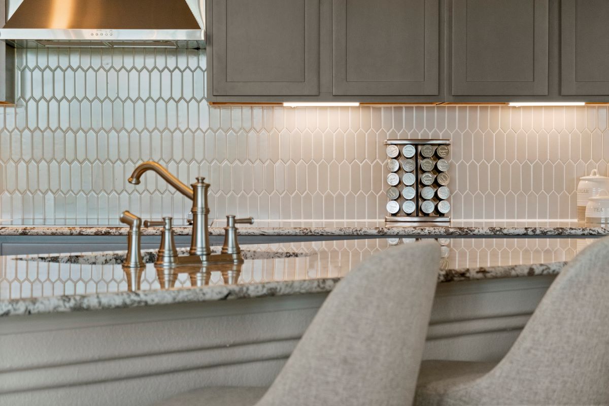 Emser® tile backsplash at kitchen