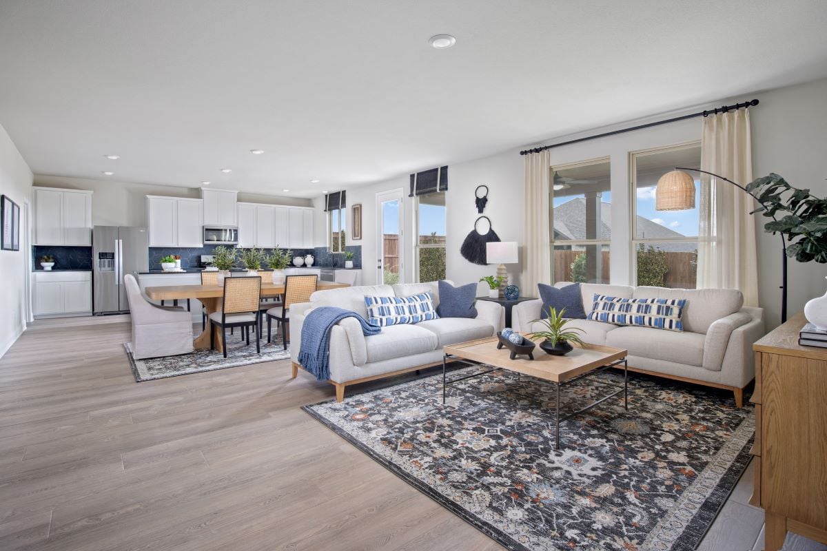 KB model home great room in Crandall, TX