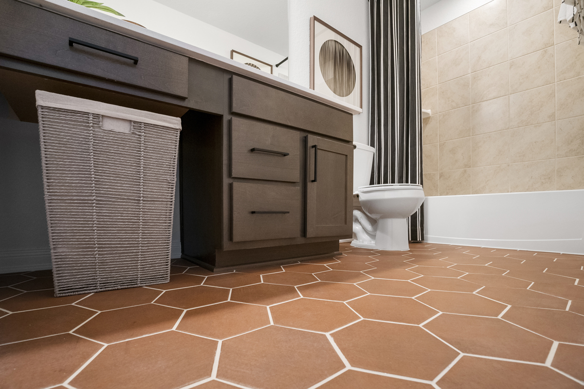 Tile flooring at wet areas