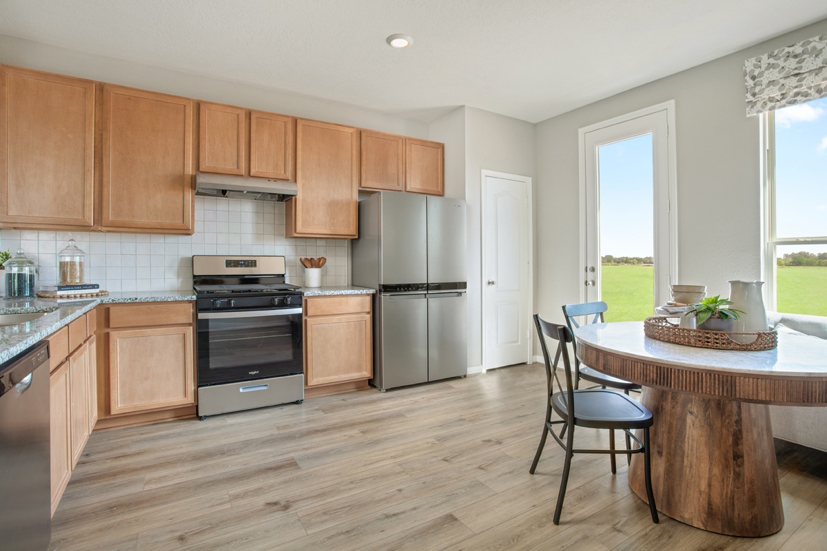 KB model home kitchen in Hockley, TX