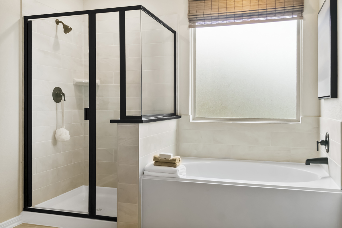 Optional separate tub and shower