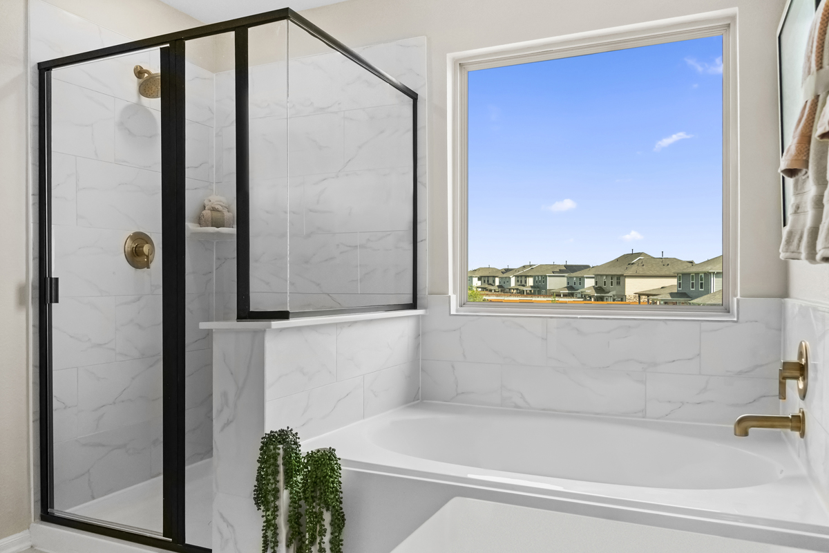 Optional separate tub and shower at primary bath