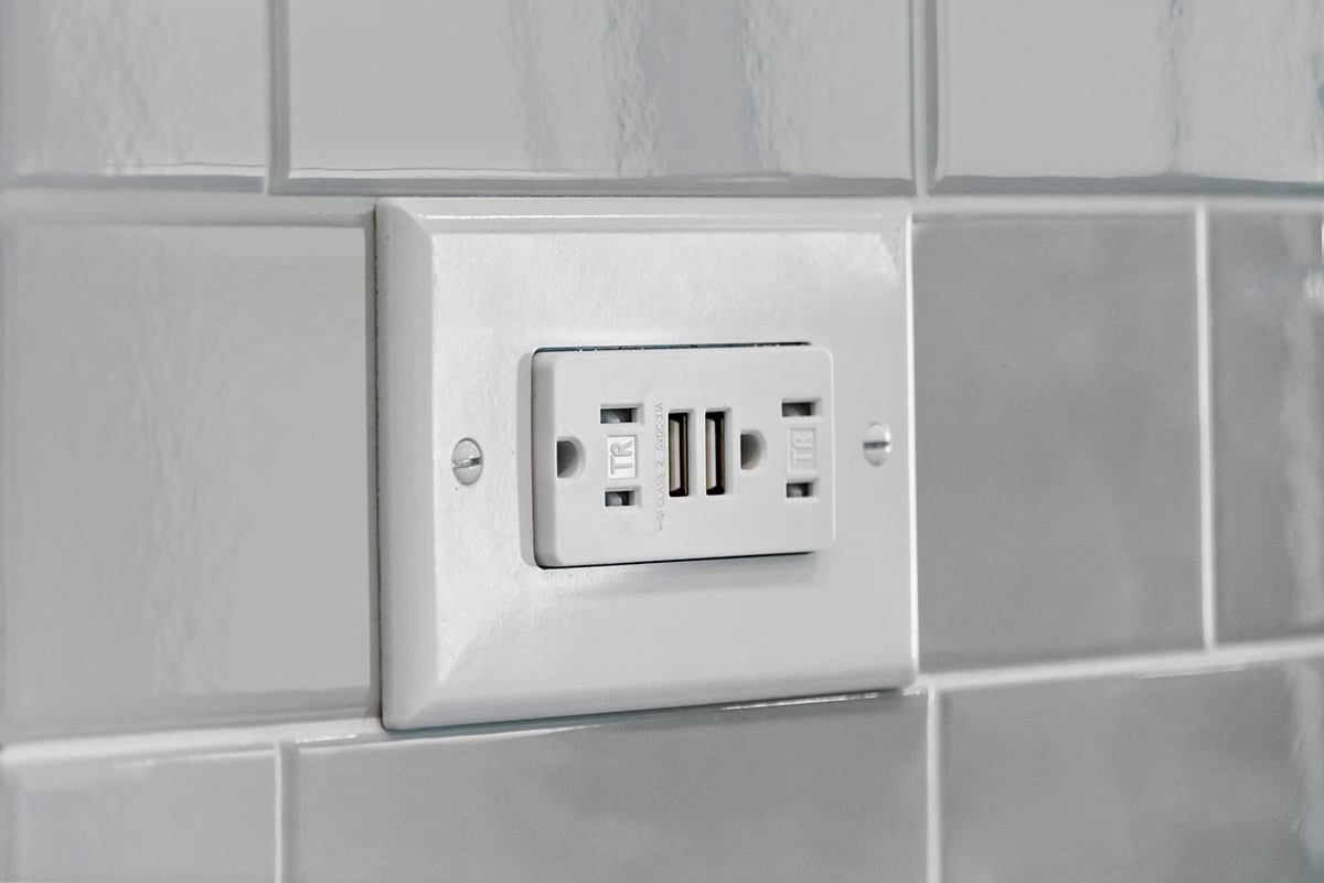 Kitchen USB charging receptacle