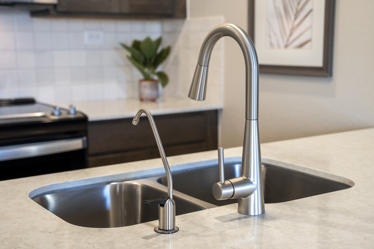 High-arc kitchen faucet