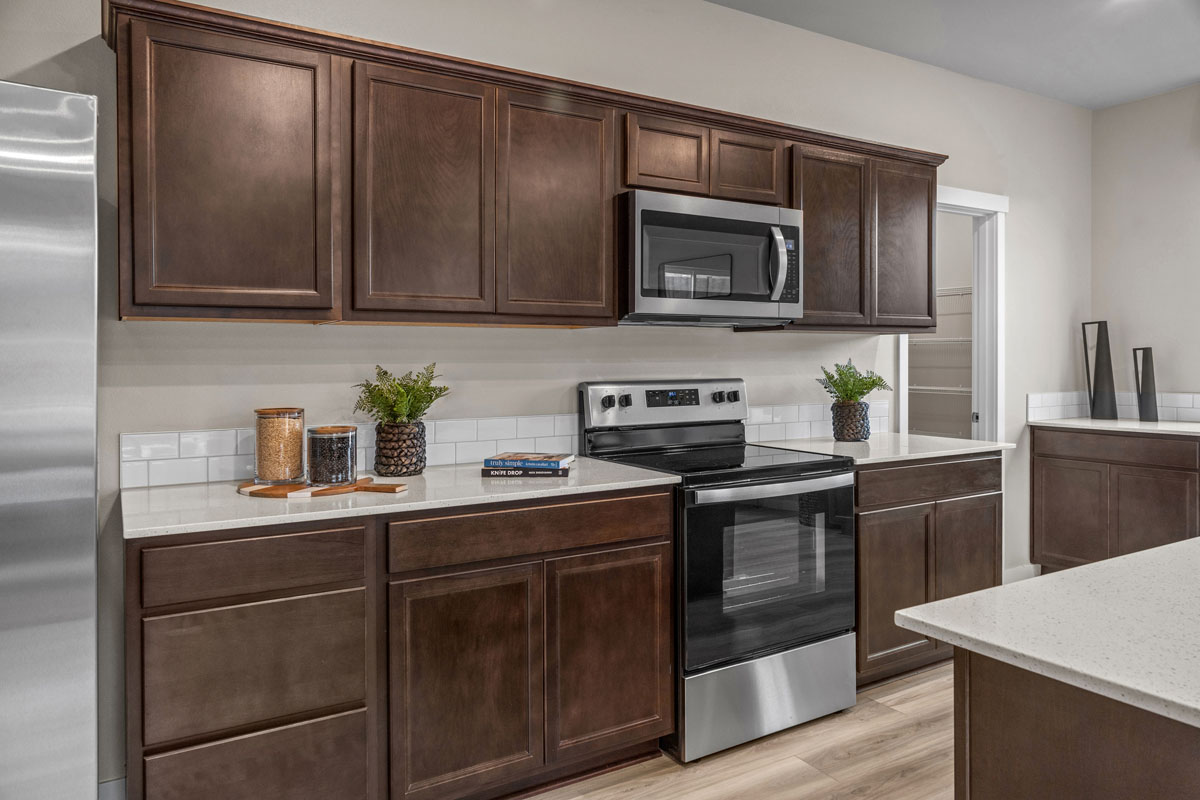 Birch cabinets with crown molding