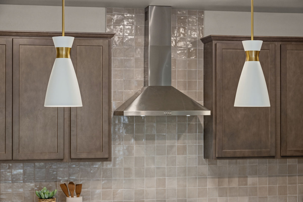 Full-height tile backsplash