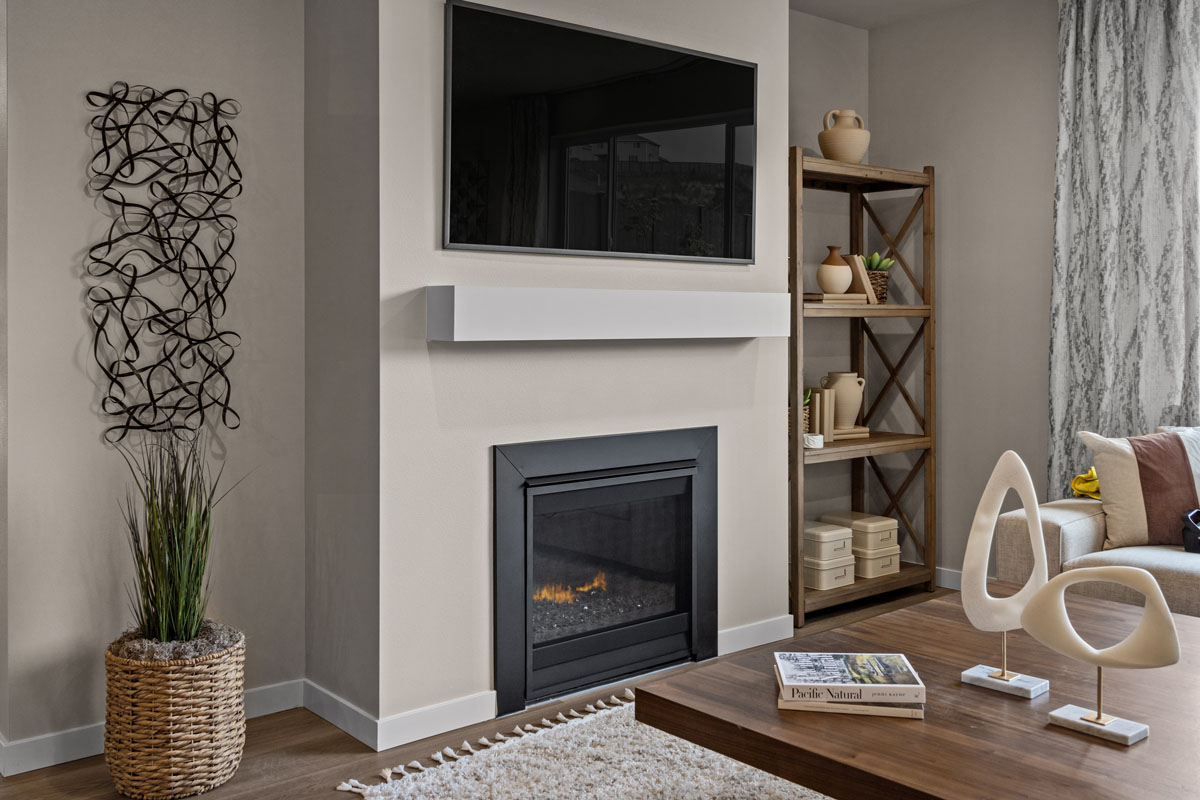 Gas fireplace at great room