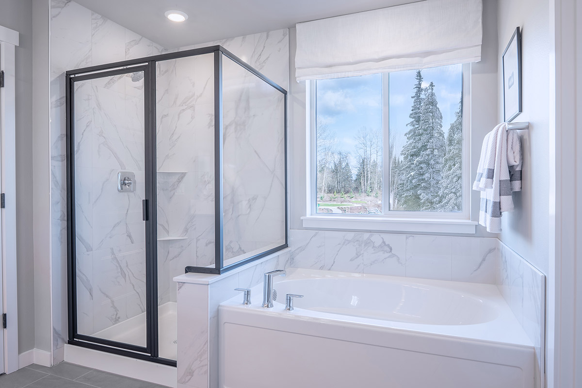 Tub and separate shower at primary bath