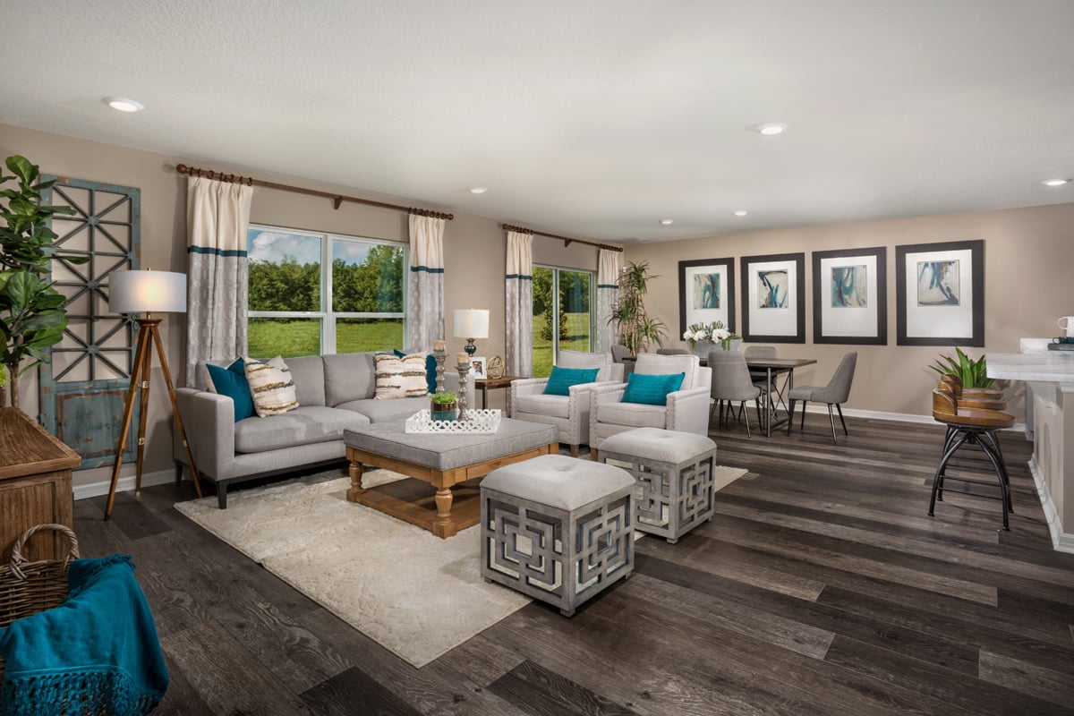 KB model home great room in Groveland, FL