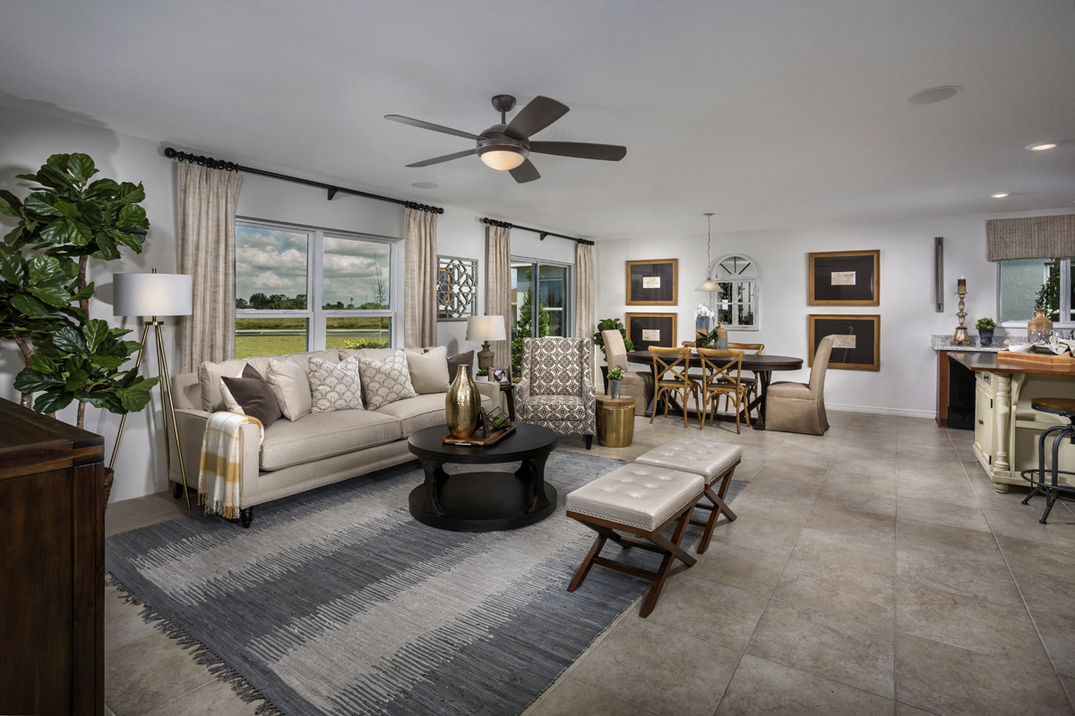 KB model home great room in Winter Haven, FL