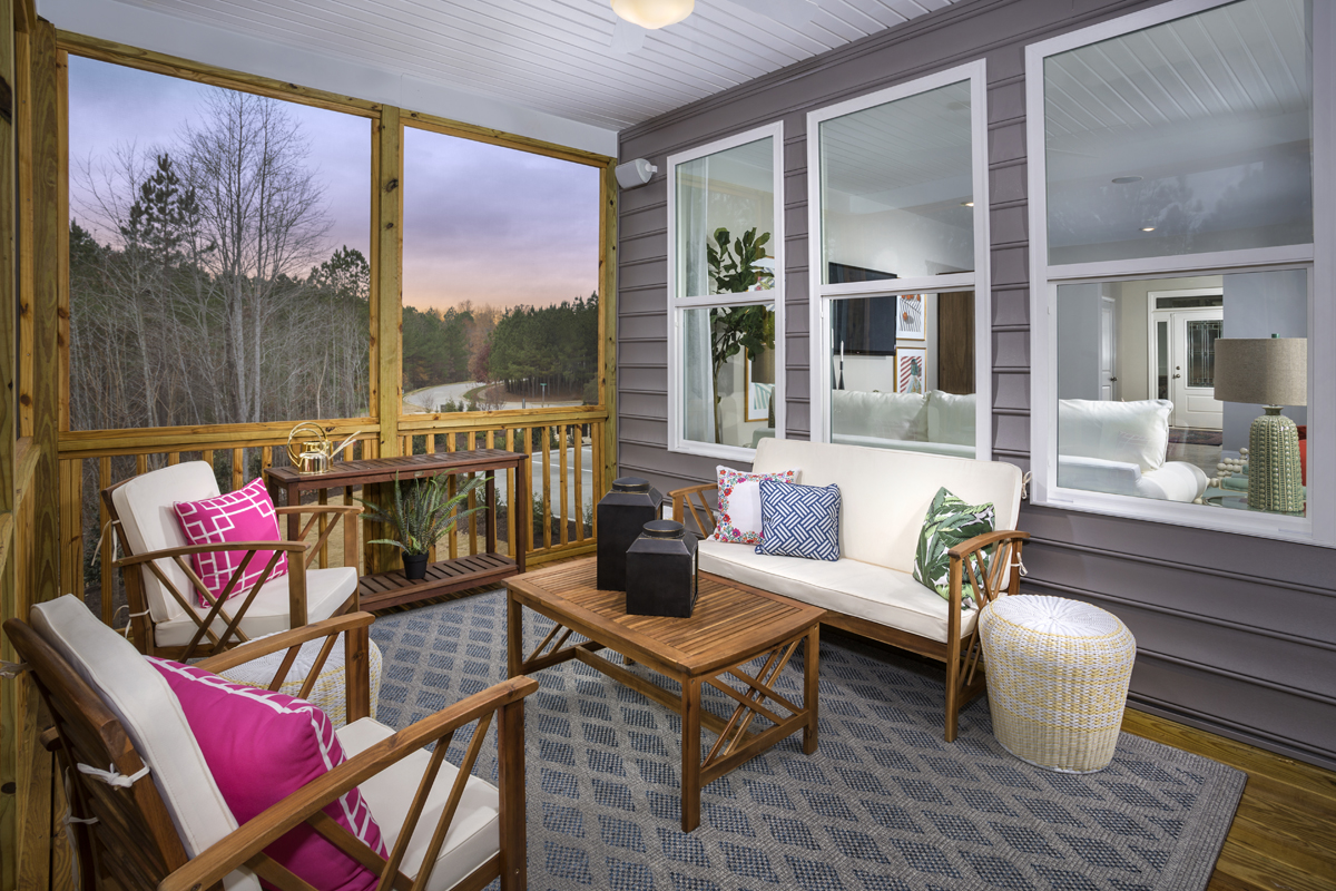 KB model home deck in Apex, NC