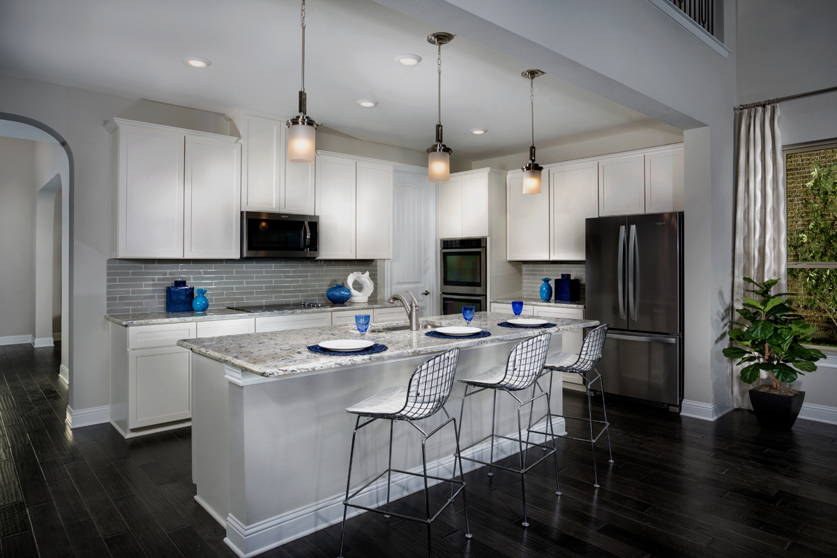 KB model home kitchen in Frisco, TX