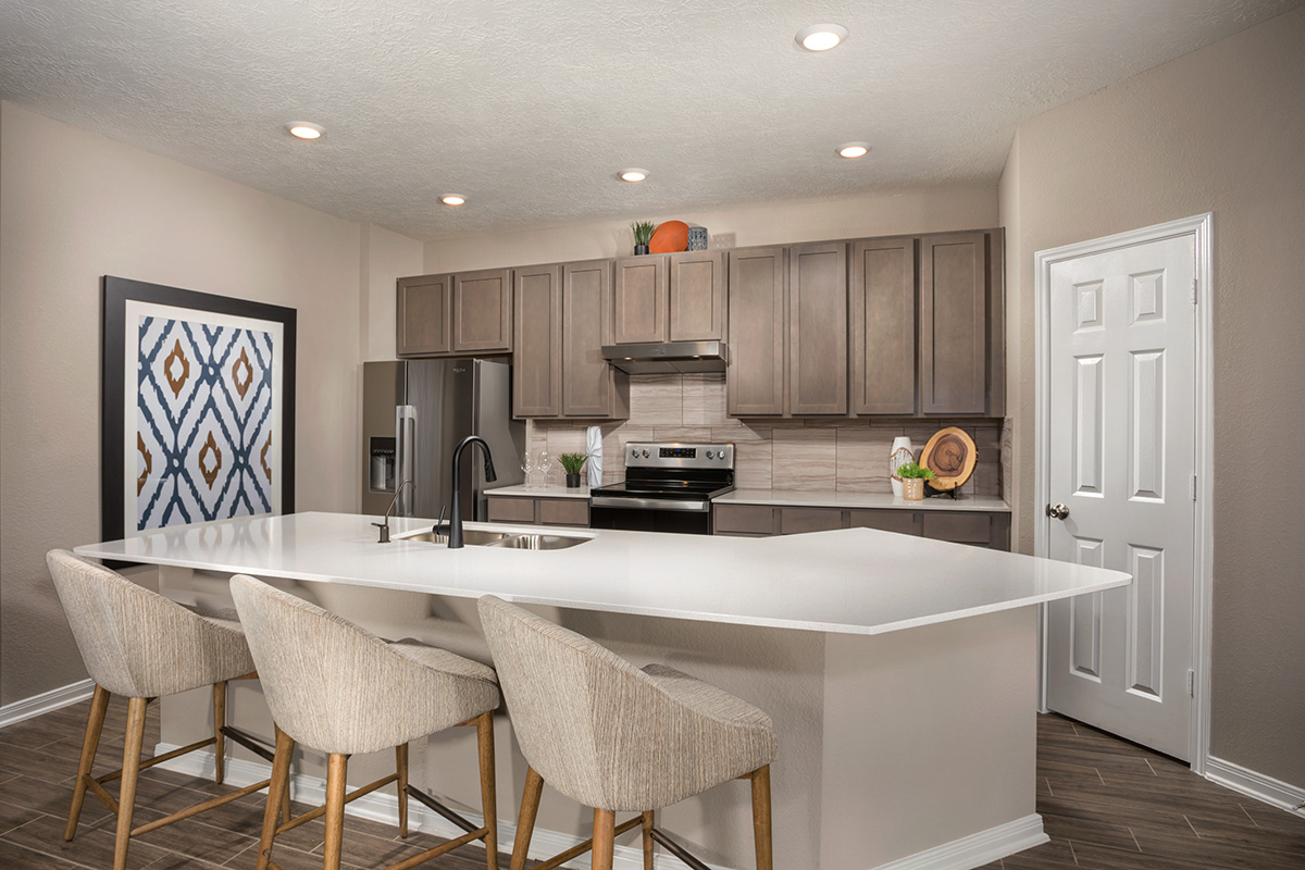 KB model home kitchen in Iowa Colony, TX